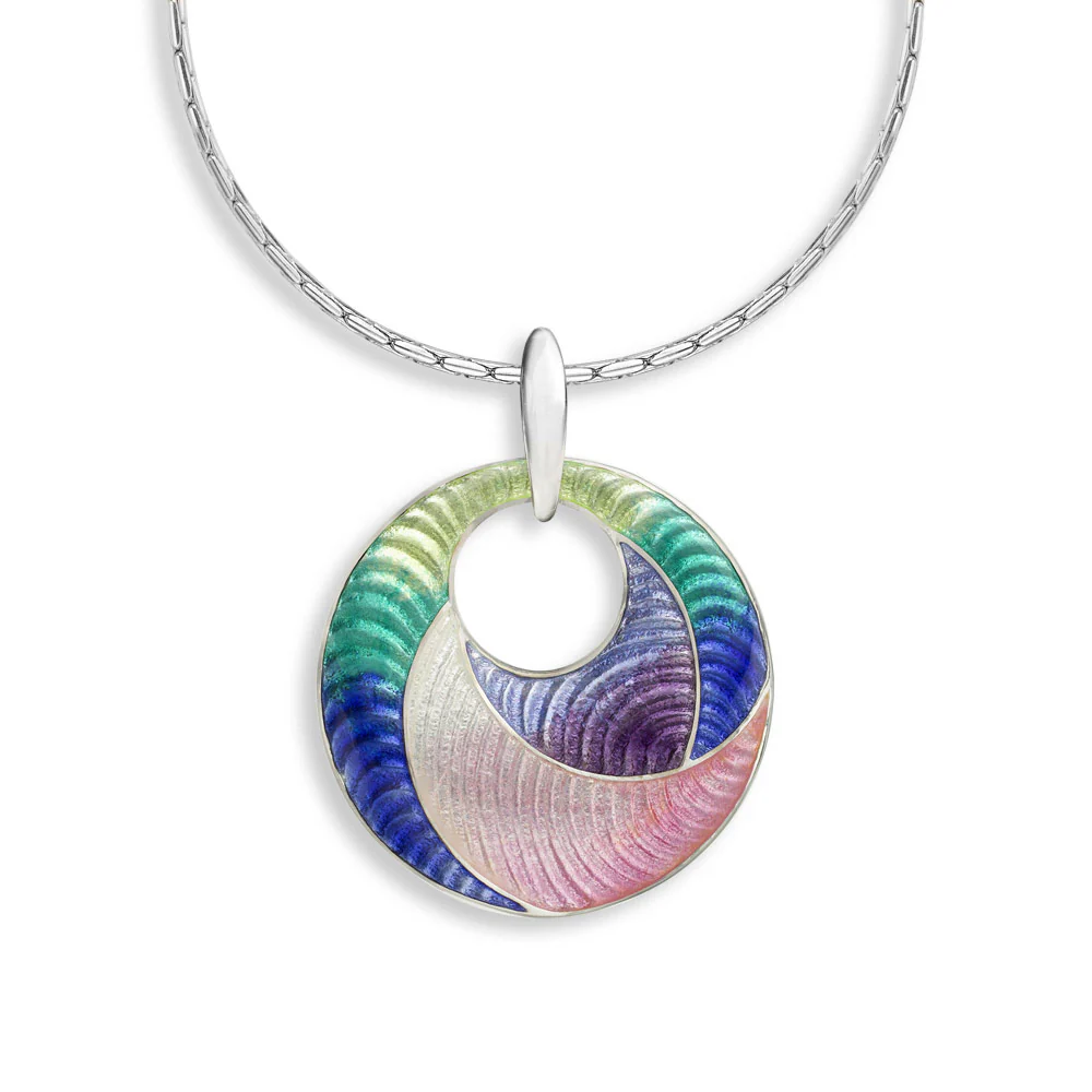 Multicolor Enamel "Rio" Circle Necklace