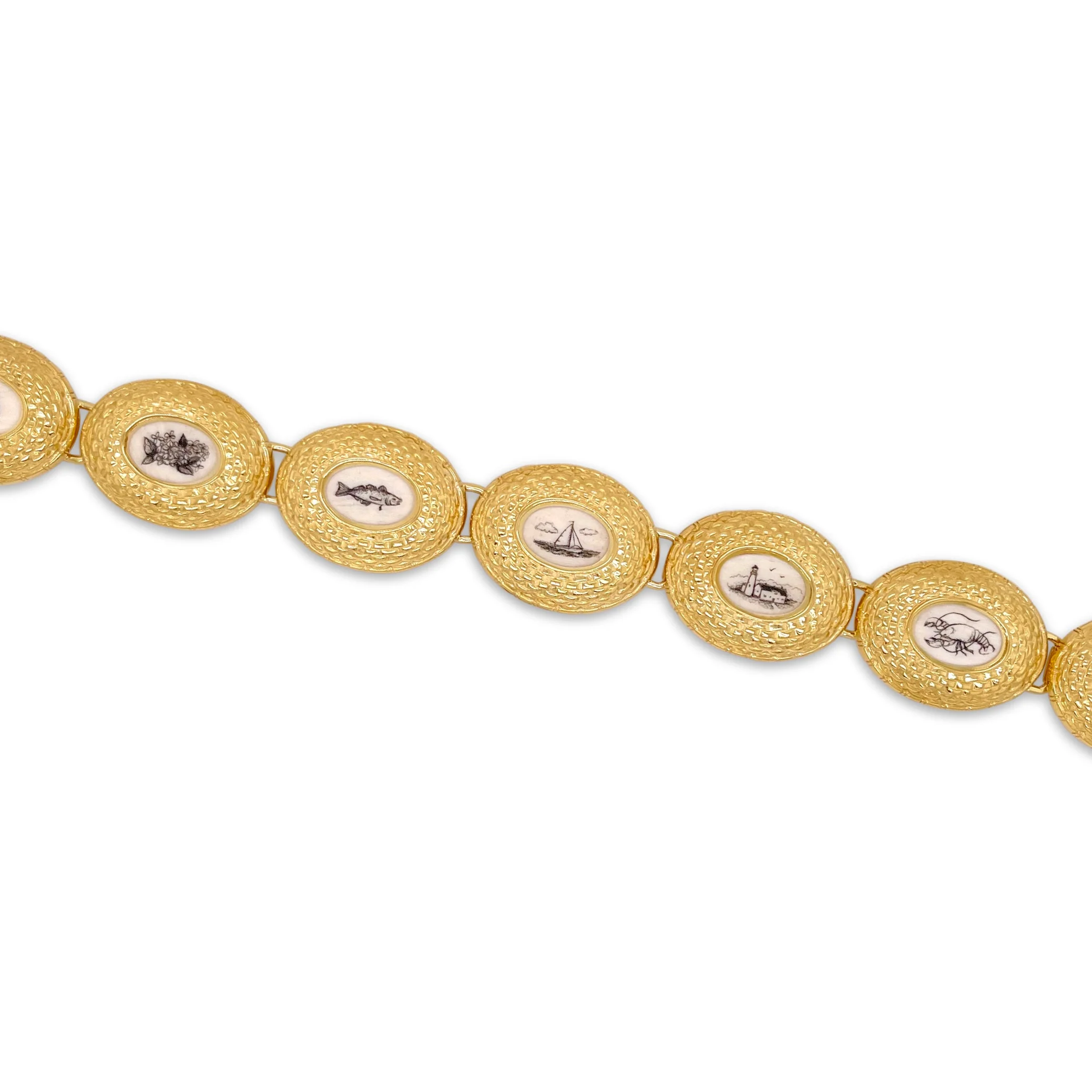 Nantucket Basket Scrimshaw Link Bracelet - Image 2
