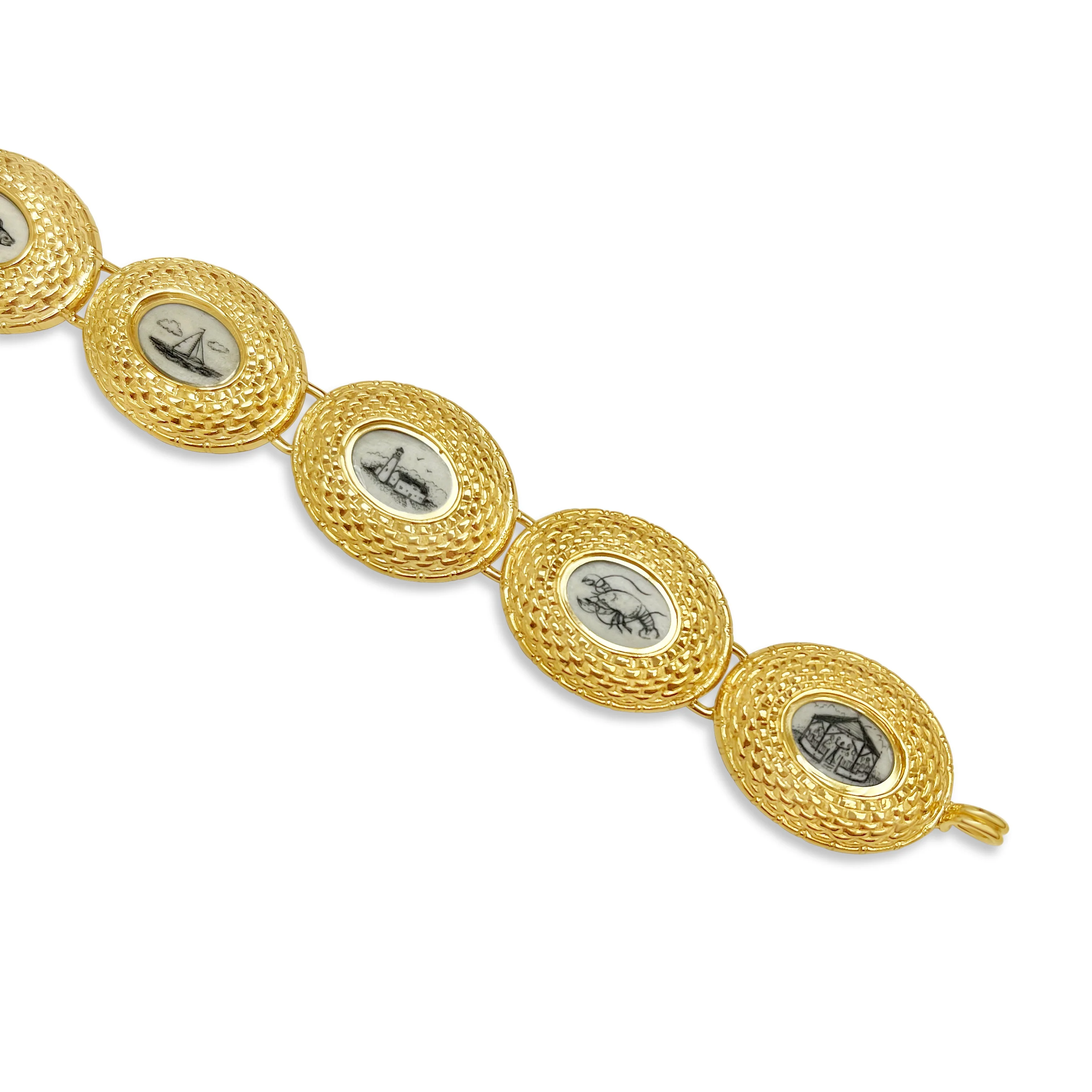 Nantucket Basket Scrimshaw Link Bracelet - Image 4