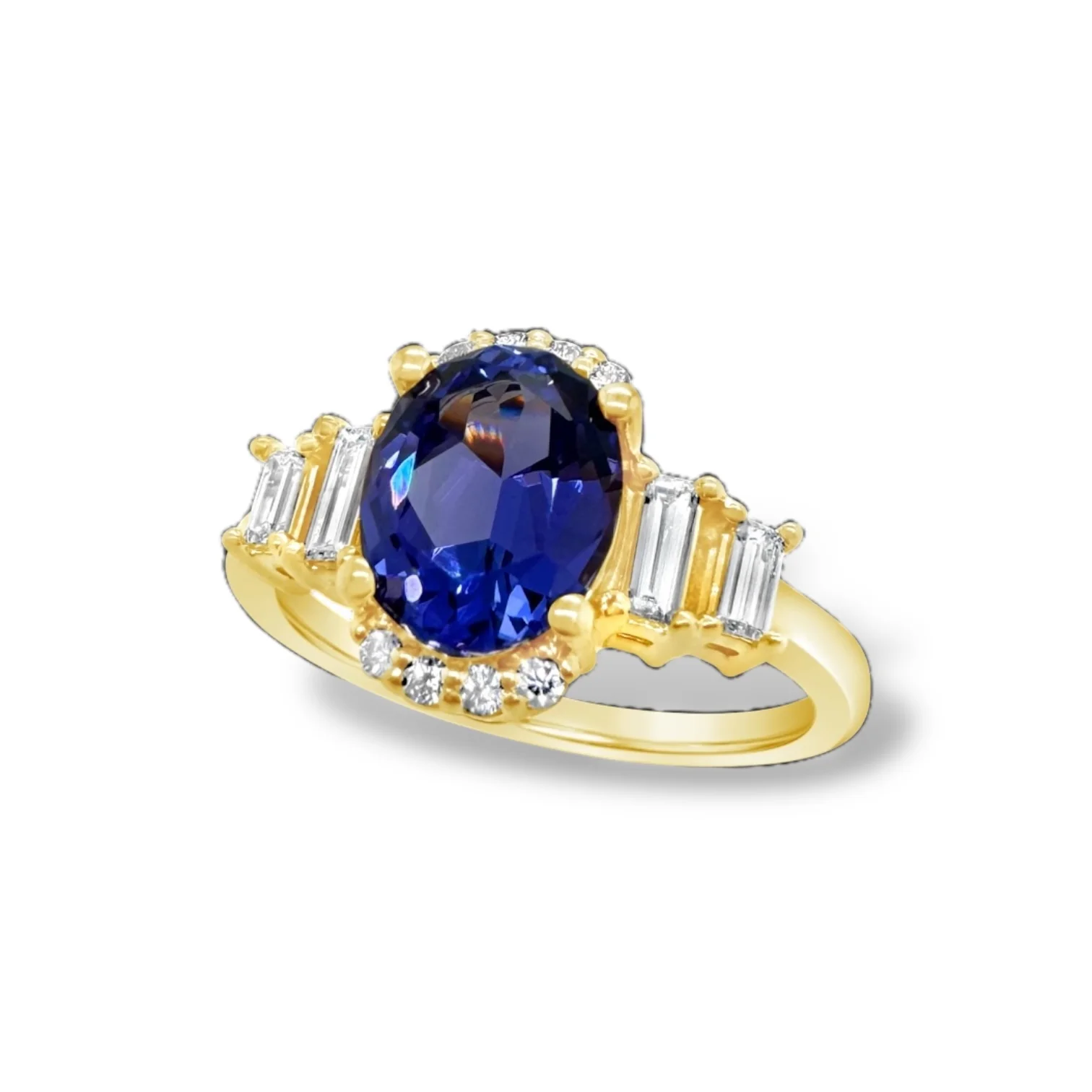 Oval Tanzanite & Diamond Ring - Image 2