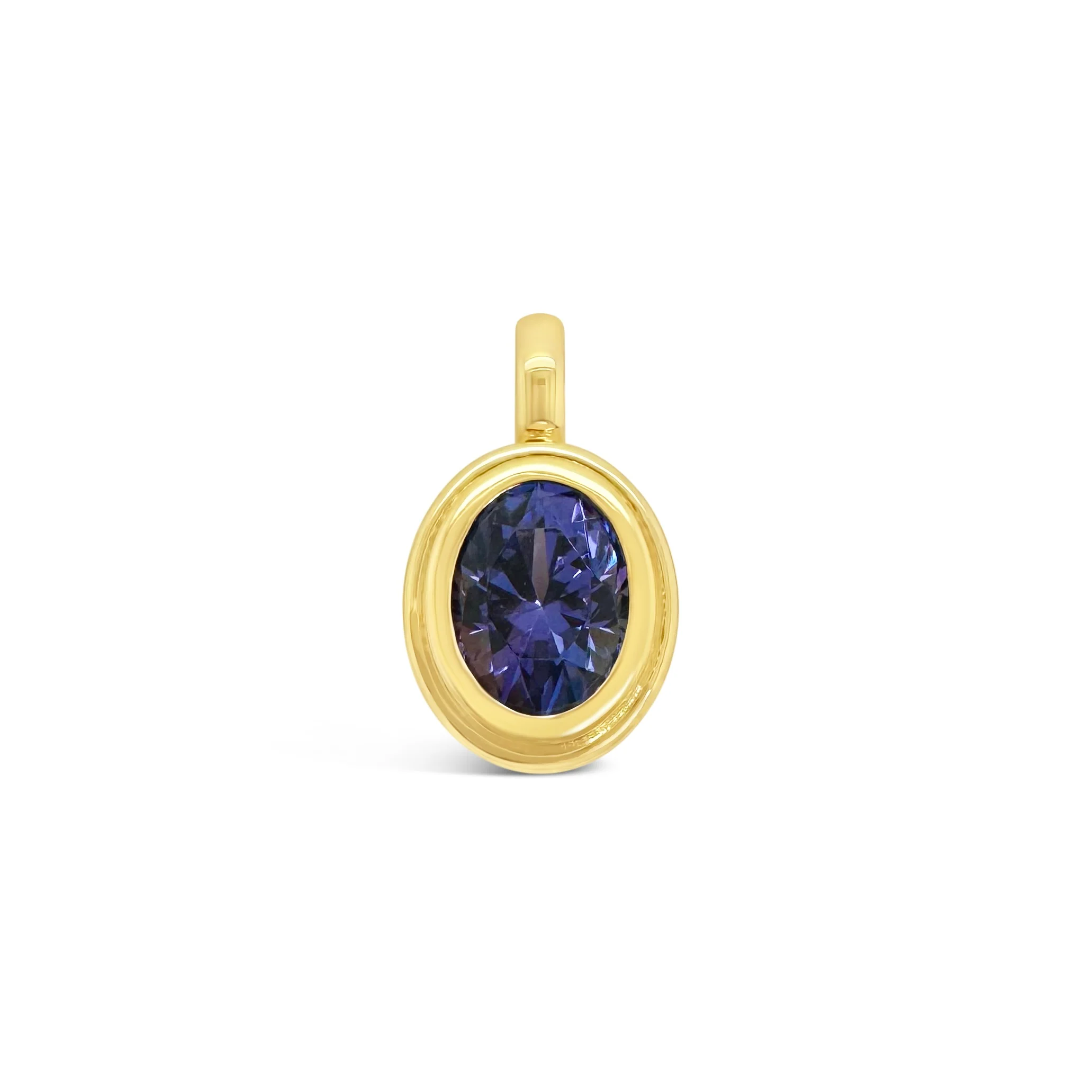 Oval Tanzanite Stepped Bezel Pendant