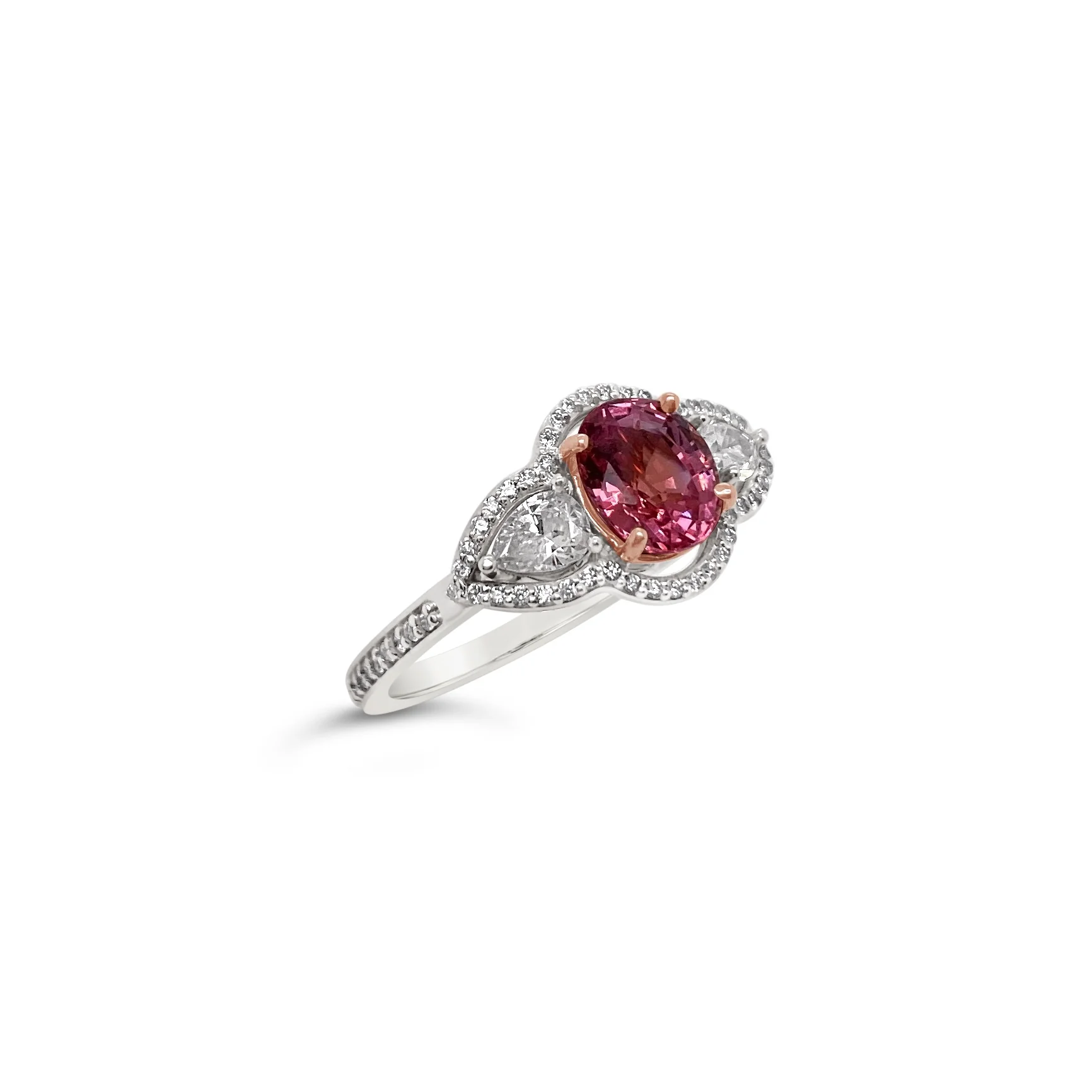 Padparadscha Sapphire & Diamond Ring - Image 2
