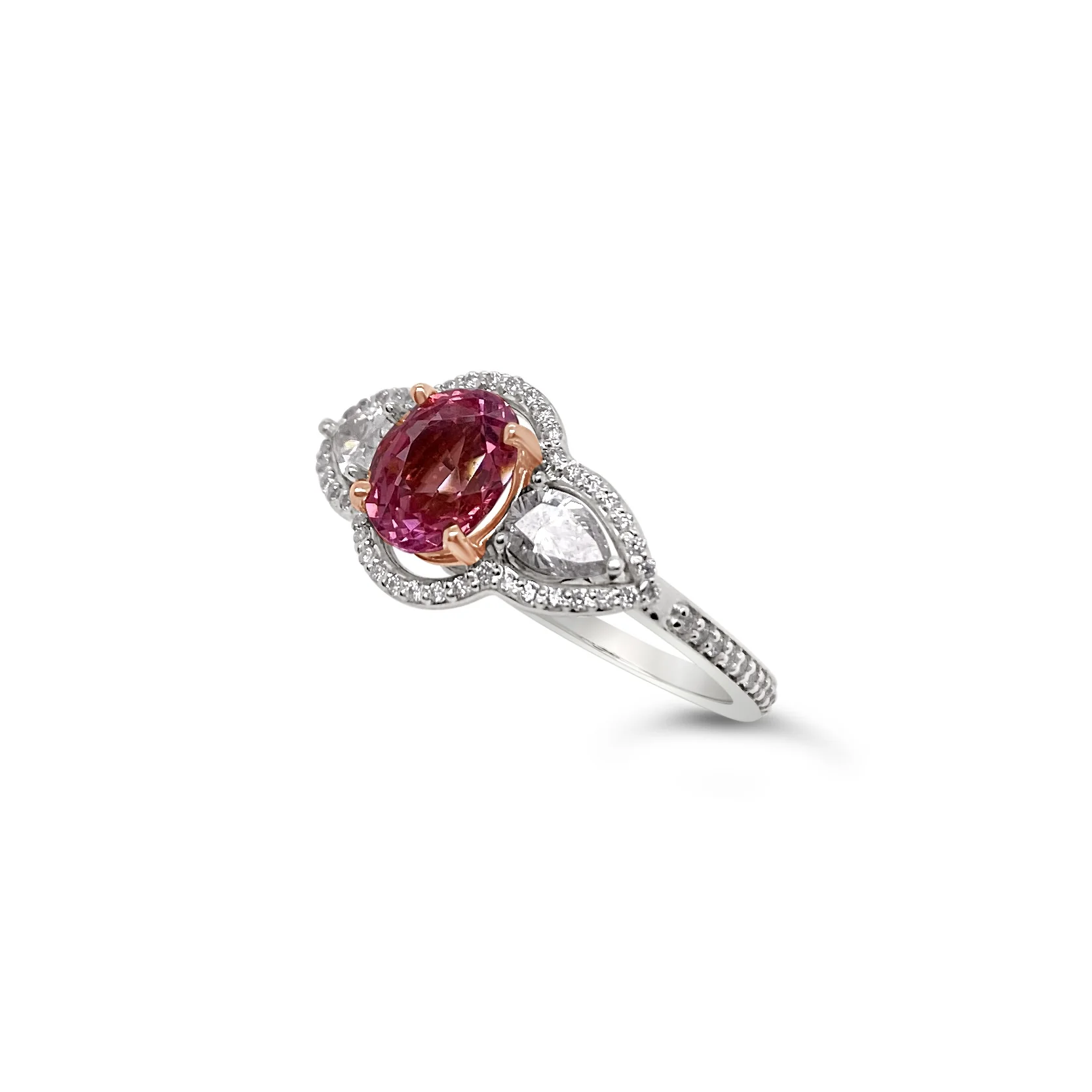 Padparadscha Sapphire & Diamond Ring - Image 3