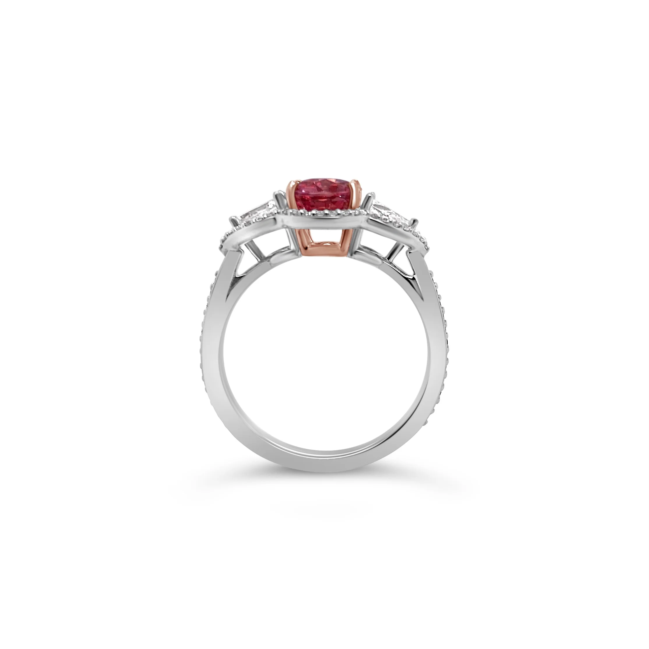 Padparadscha Sapphire & Diamond Ring - Image 4