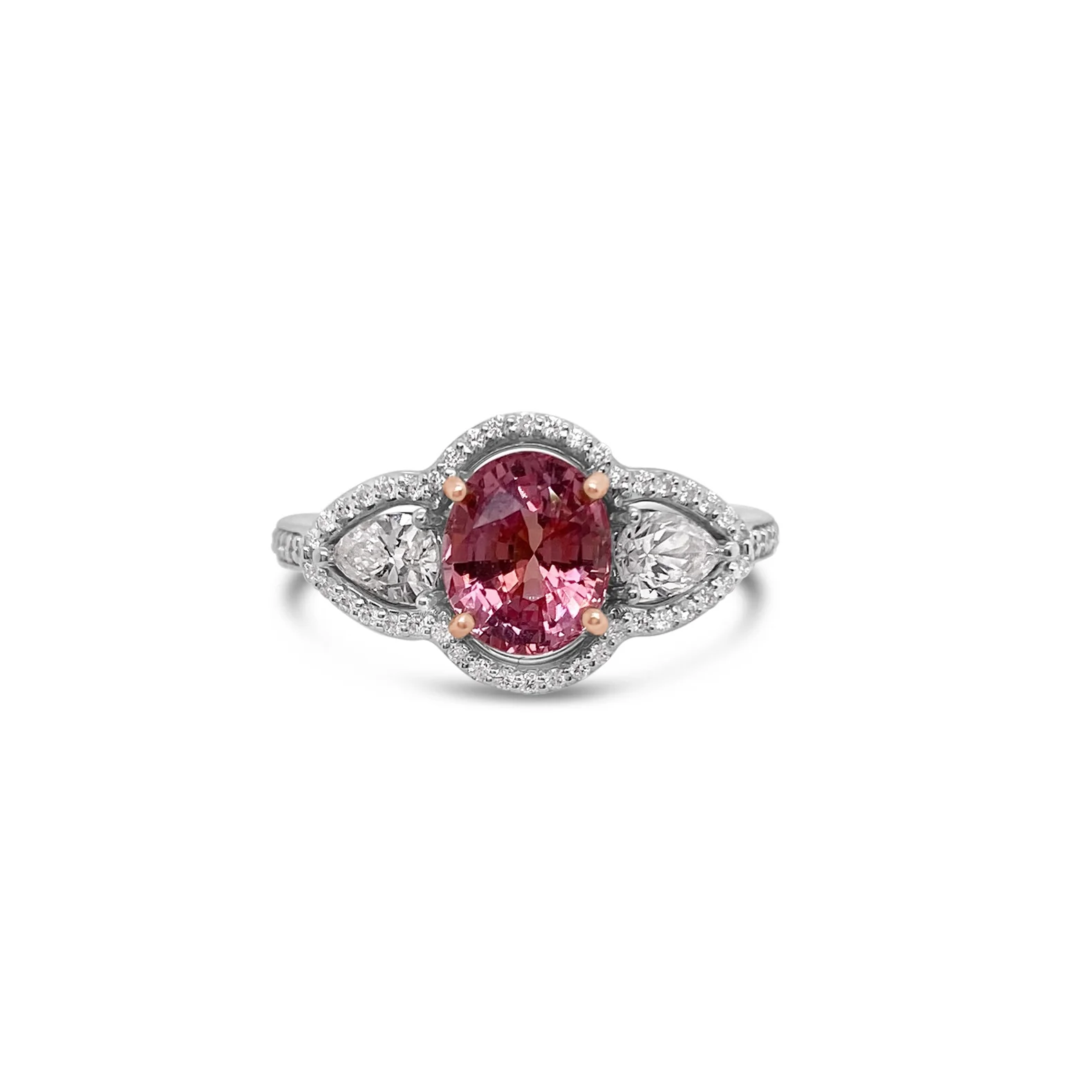 Padparadscha Sapphire & Diamond Ring - Image 5