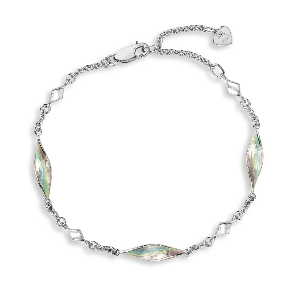 Pastel Enamel "Aurora" Station Adjustable Bracelet