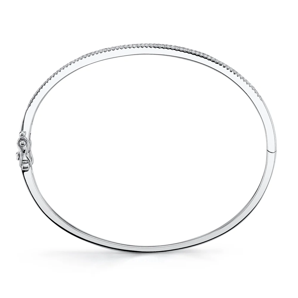 Pavé Diamond Hinged Bangle Bracelet - Image 3