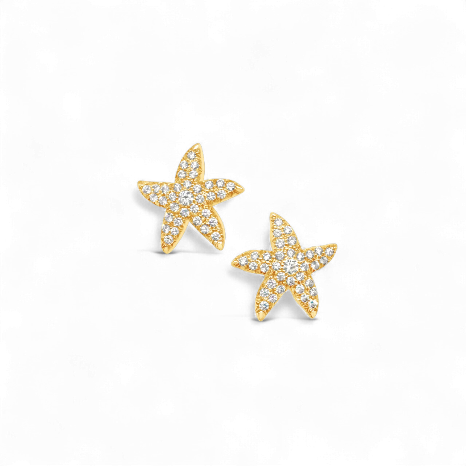 Pavé Diamond Starfish Stud Earrings