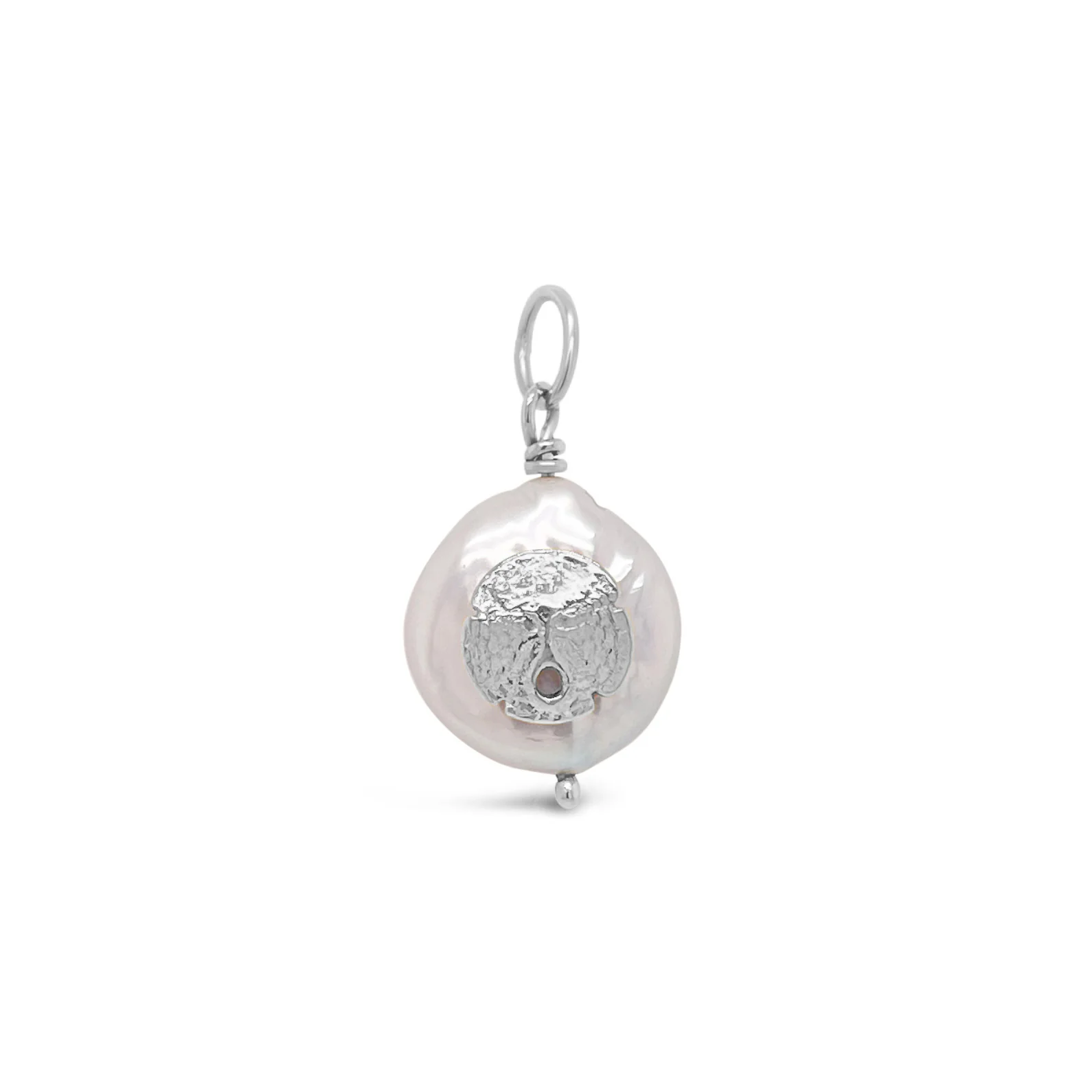 Petite Sand Dollar Coin Pearl Pendant - Image 2