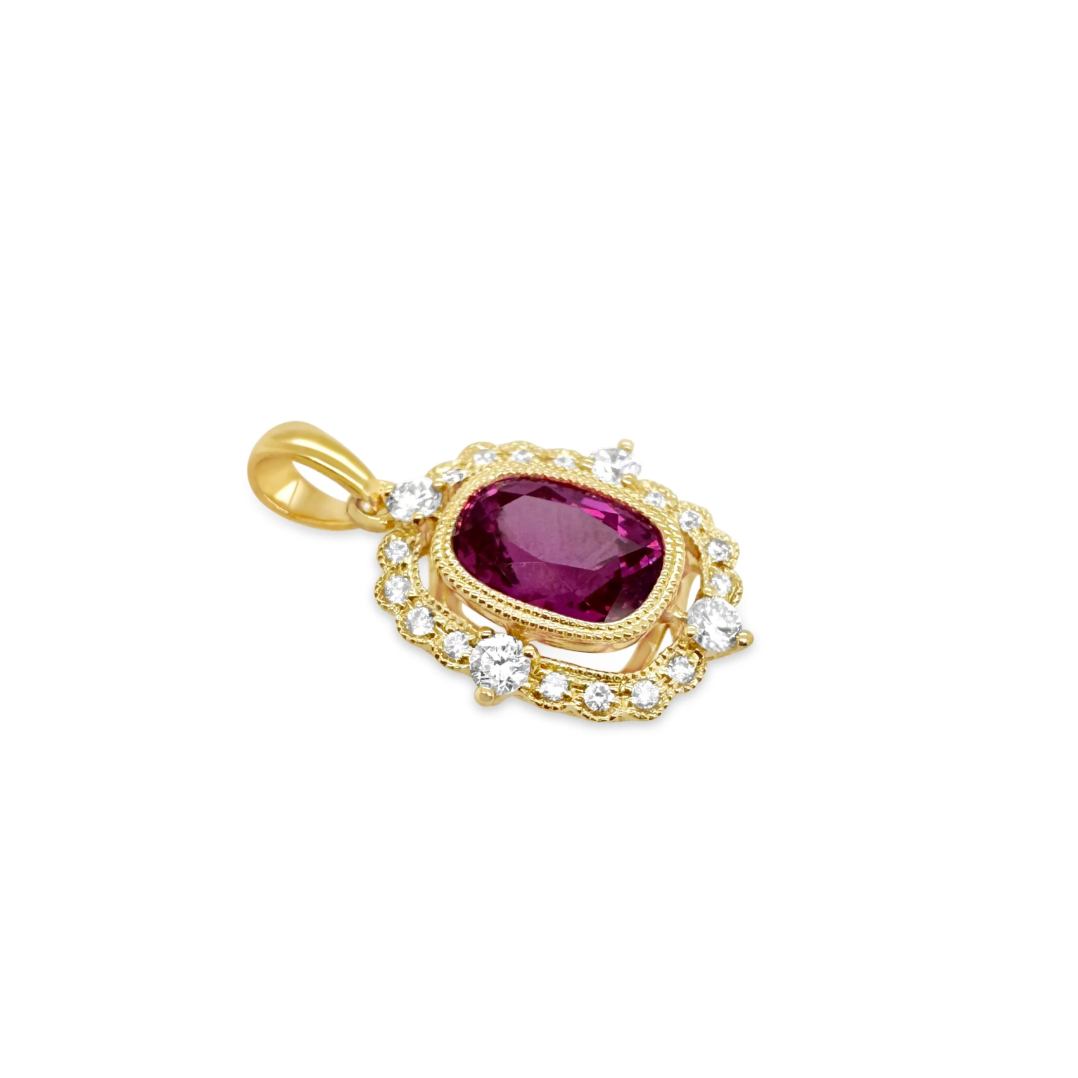 Pink Sapphire & Diamond Pendant - Image 2