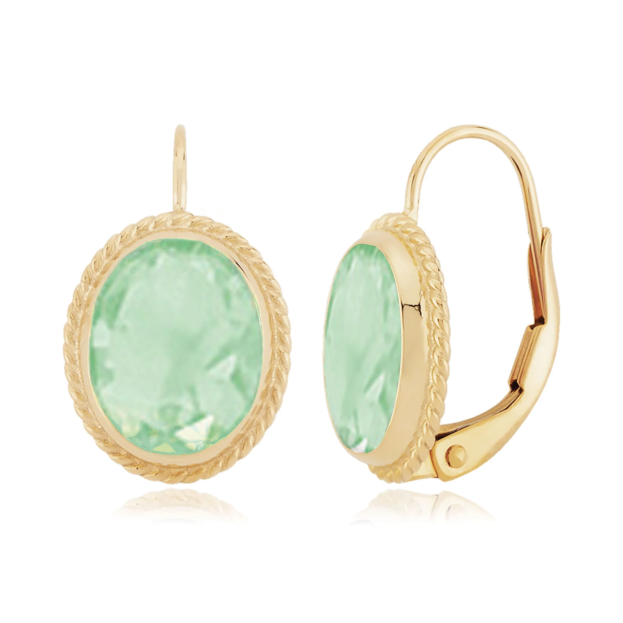 Prasiolite Leverback Drop Earrings