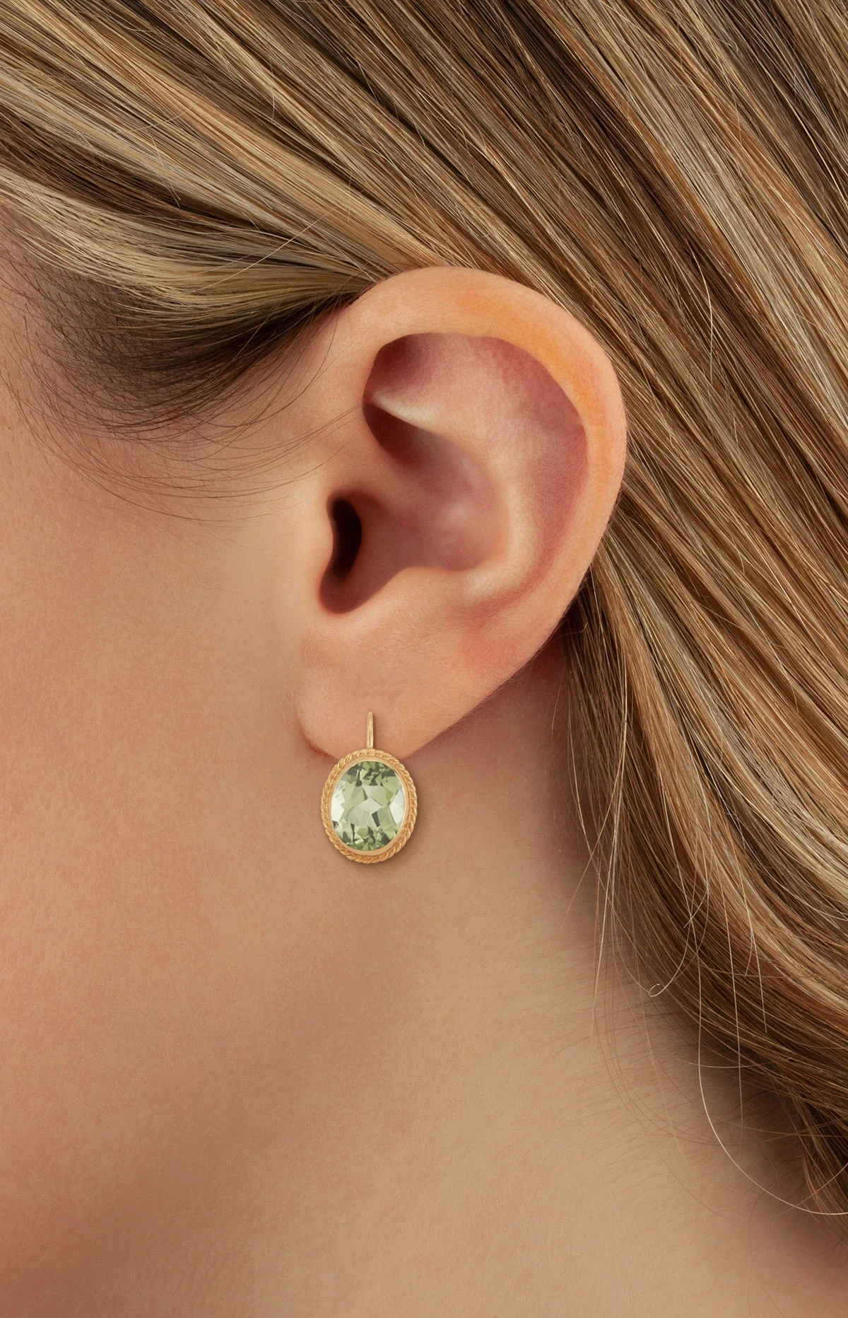 Prasiolite Leverback Drop Earrings - Image 2