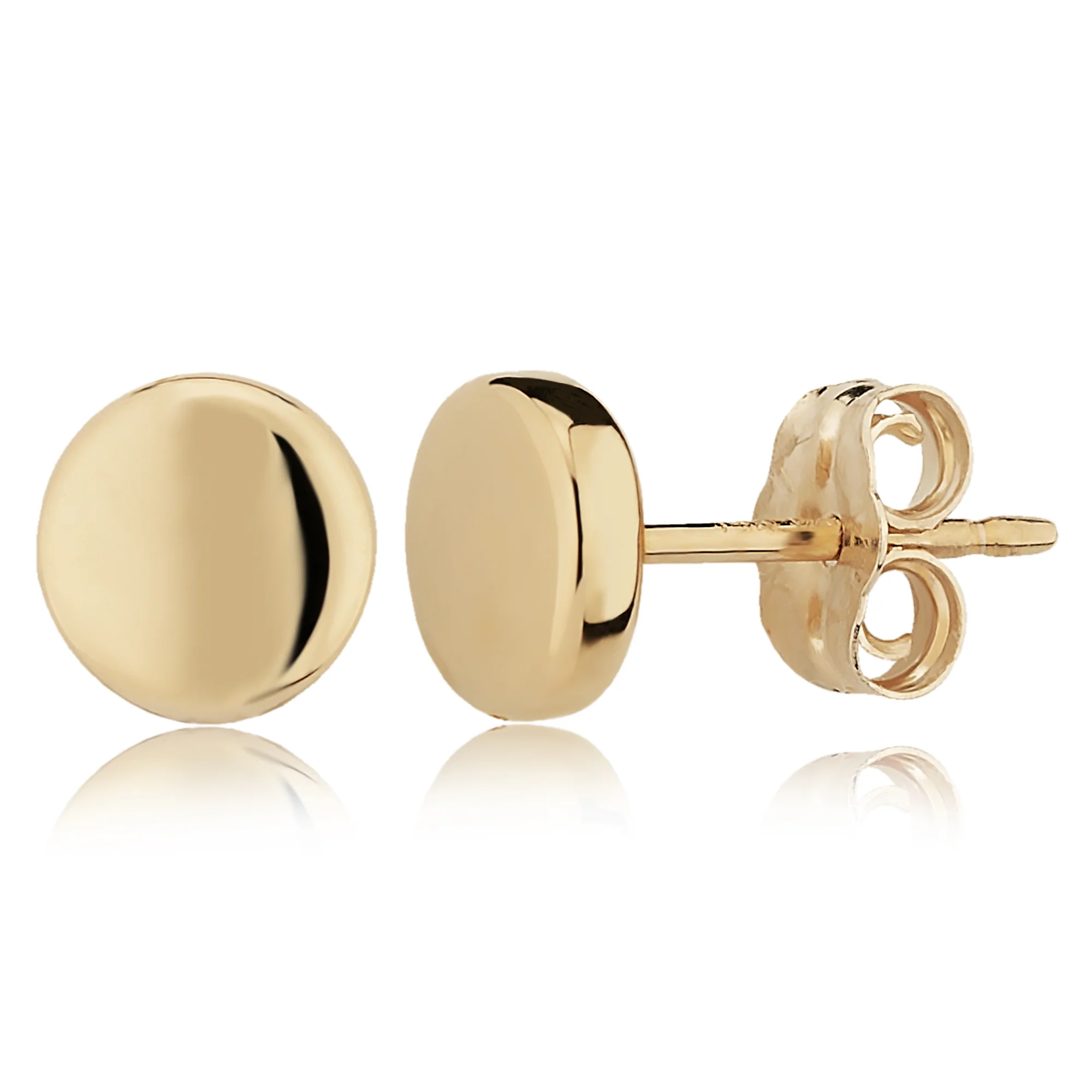 Puffed Round Tablet Stud Earrings