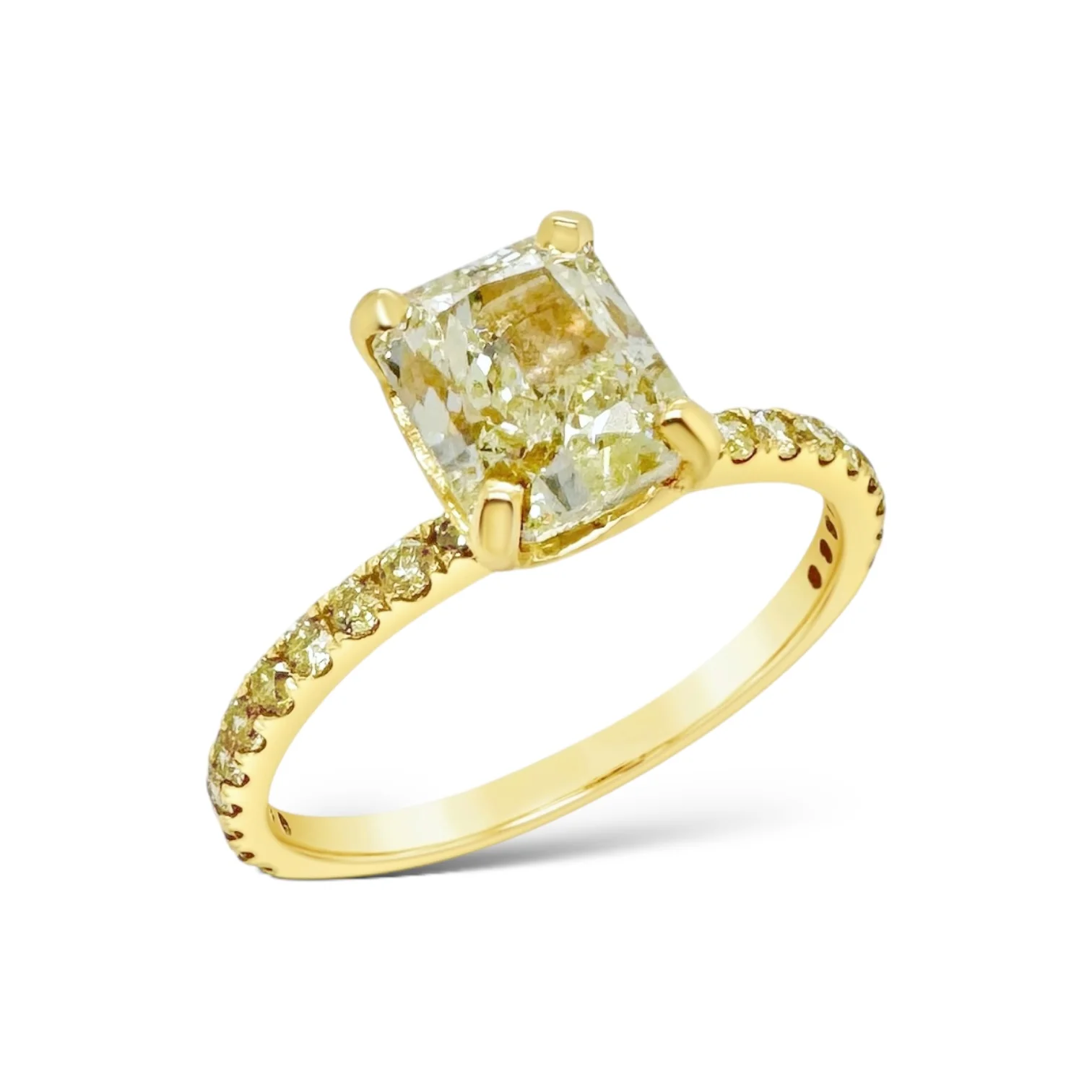 Radiant Yellow Diamond Engagement Ring - Image 2