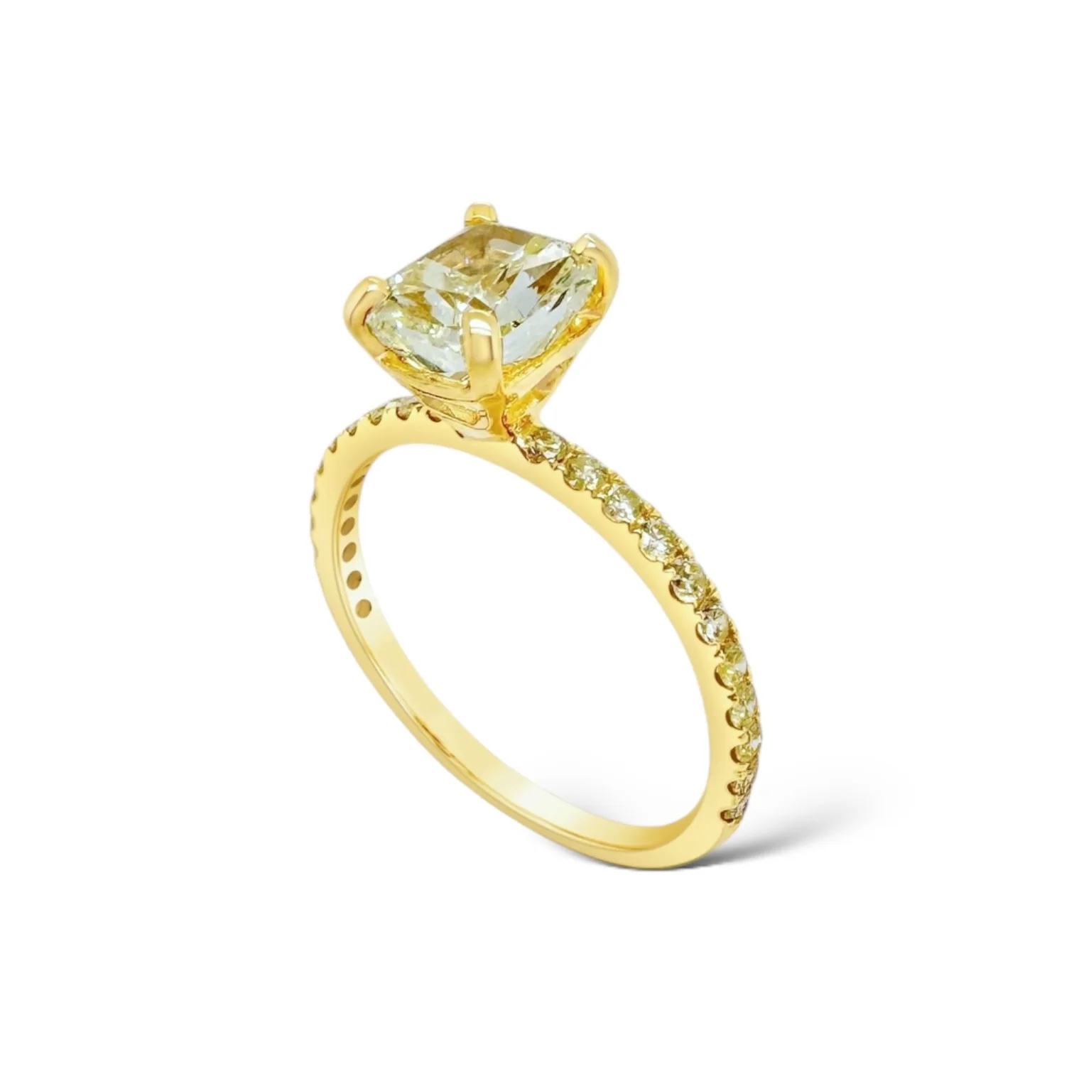 Radiant Yellow Diamond Engagement Ring - Image 3
