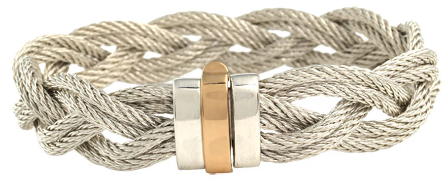 Silver 13mm Cable Braid Bracelet
