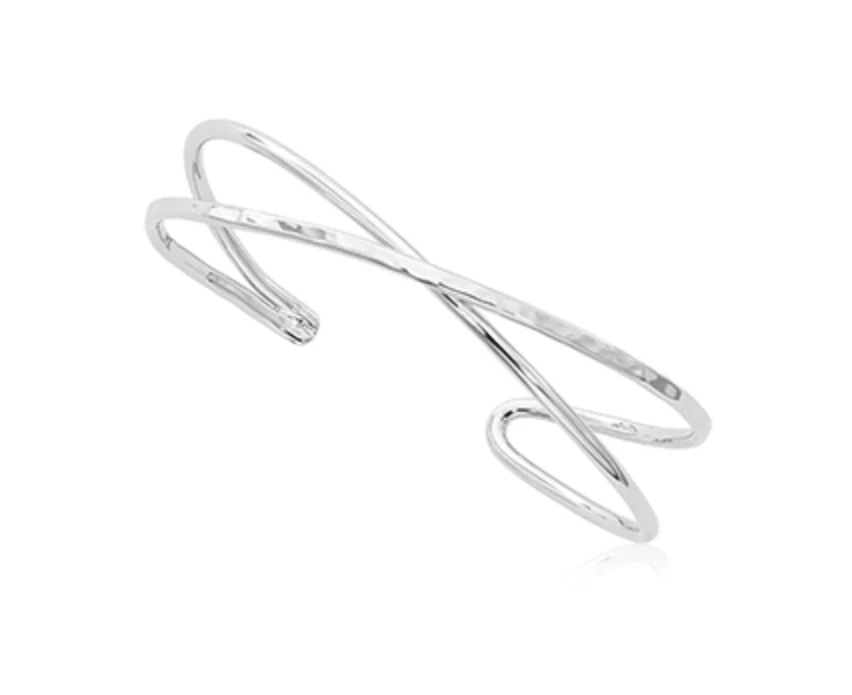 Silver Crossover Cuff Bracelet