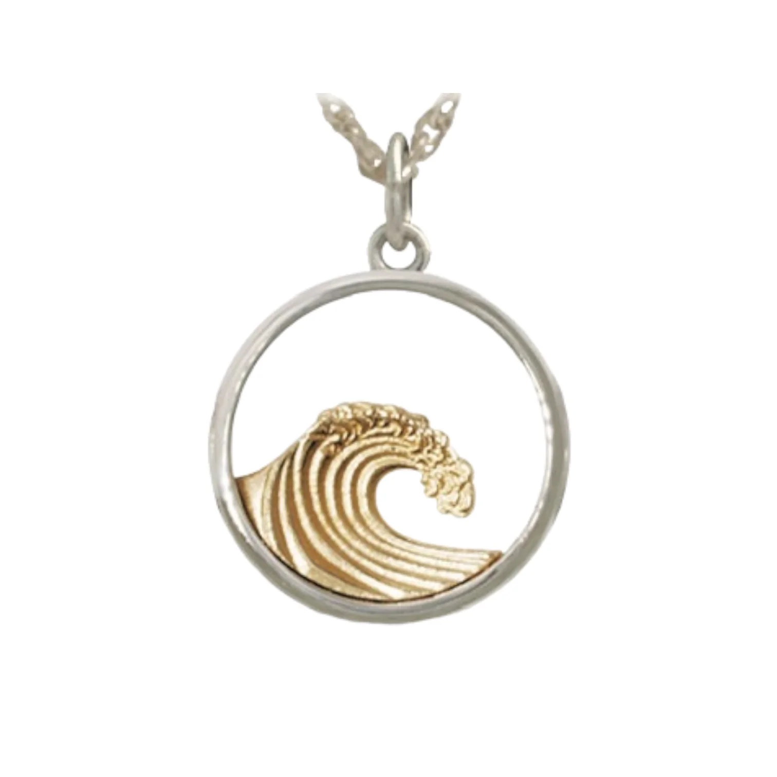 Silver & Gold Wave Pendant