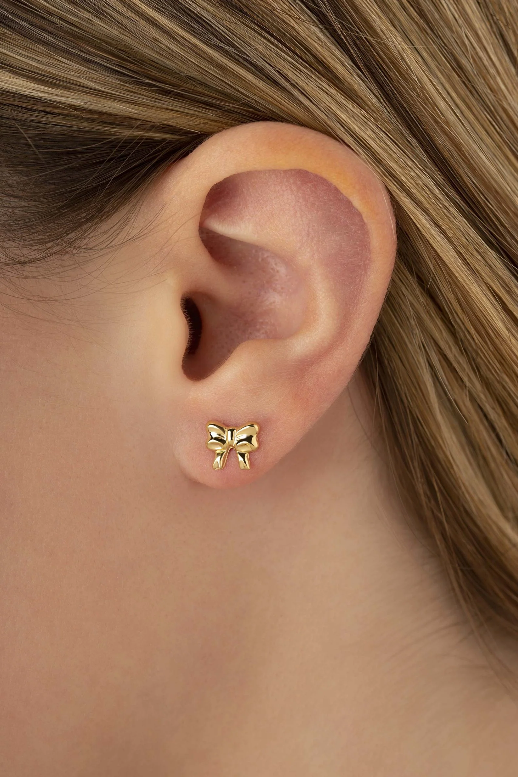 Small Bow Stud Earrings - Image 2