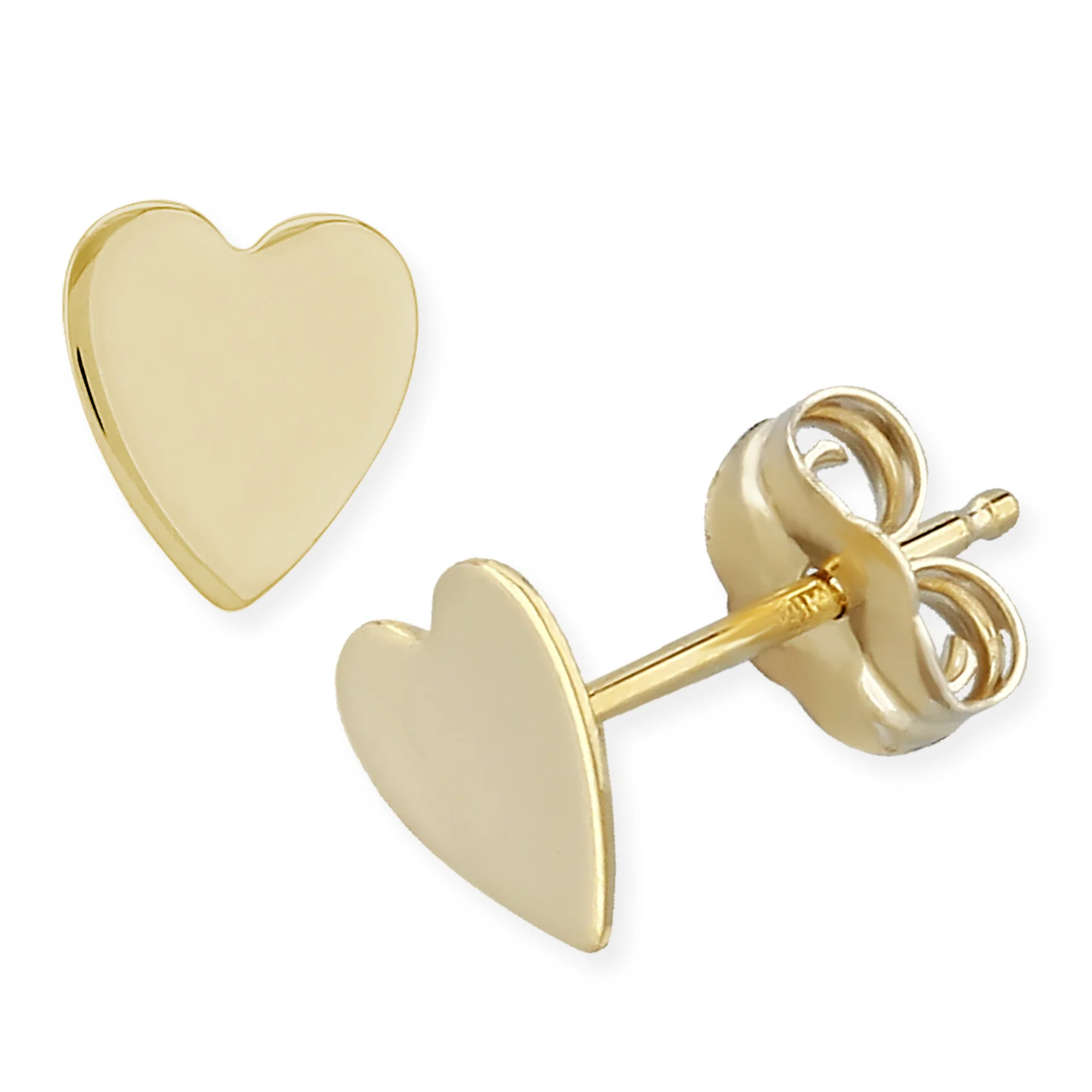 Small Flat Hear Stud Earrings