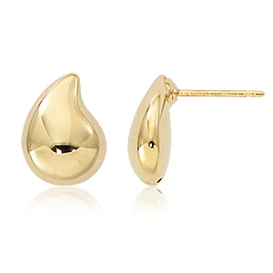 Small Puffed Teardrop Stud Earrings