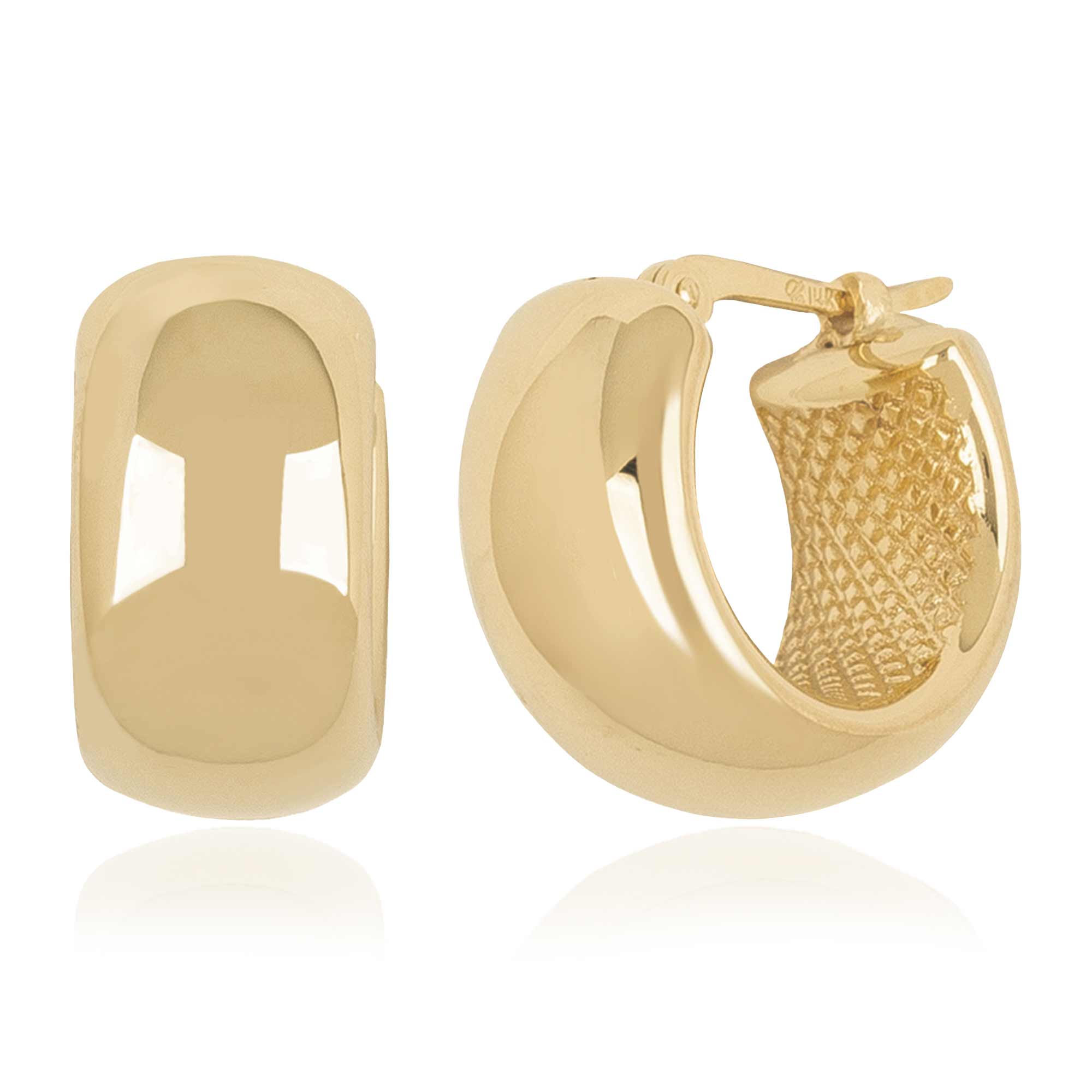 Small Puffed Wide Hoop Earrings
