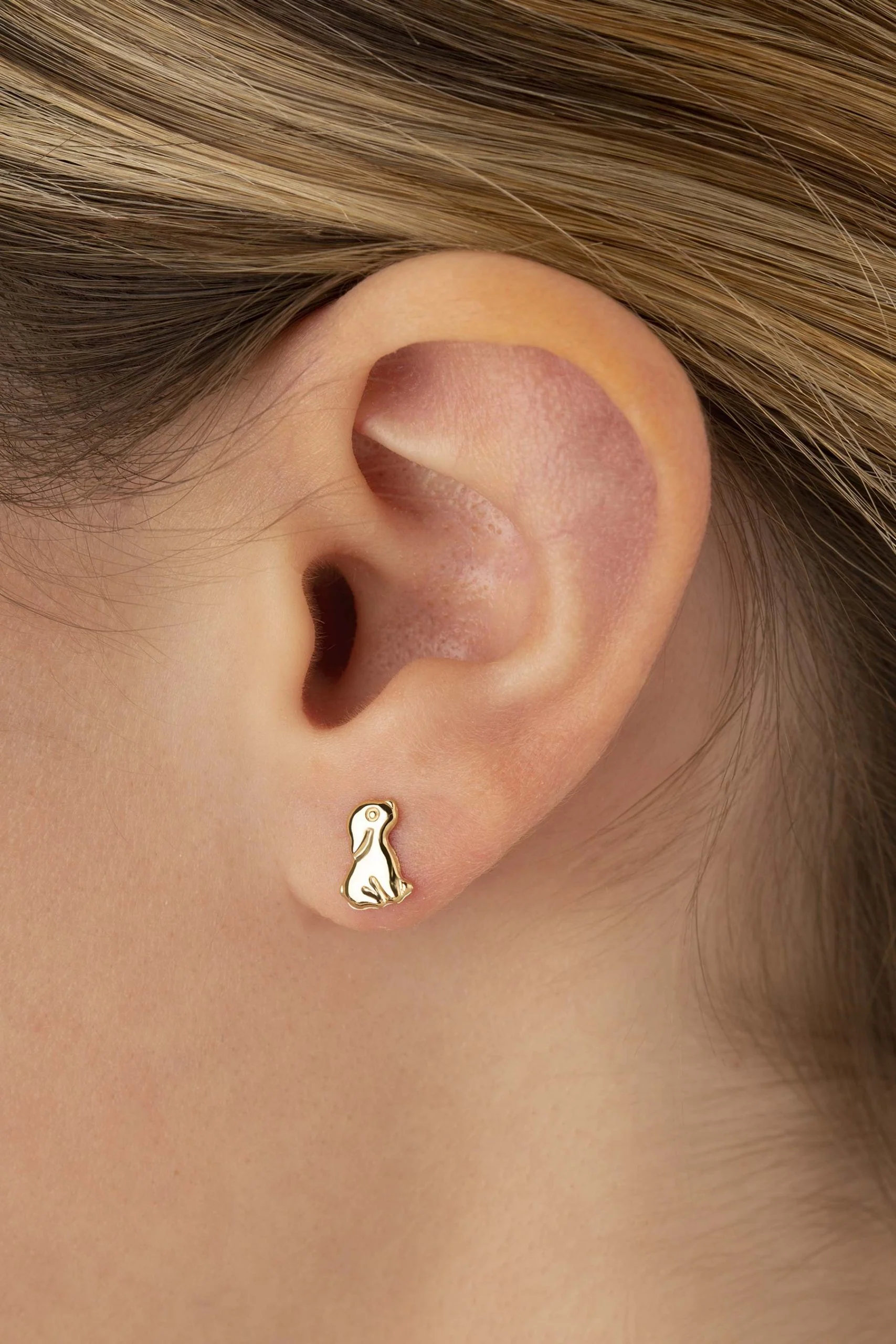 Small Puppy Dog Stud Earrings - Image 2