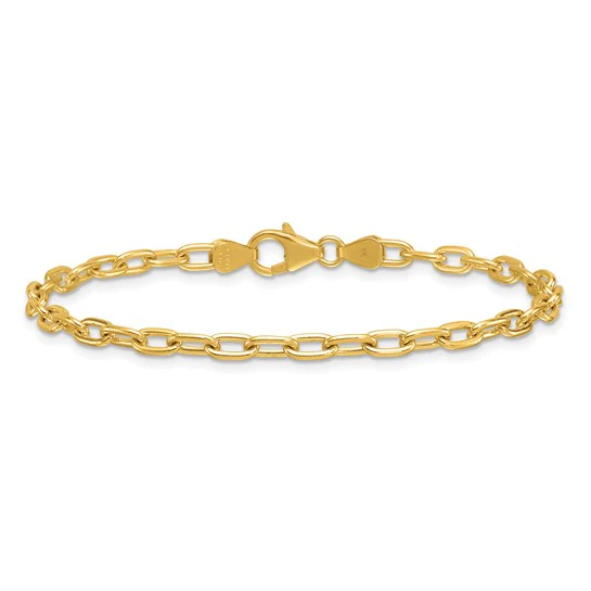 Solid 3.6MM Oval Cable Link Bracelet - Image 2