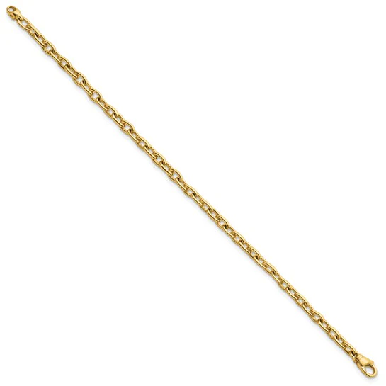 Solid Classic Oval Cable Link Bracelet - Image 3