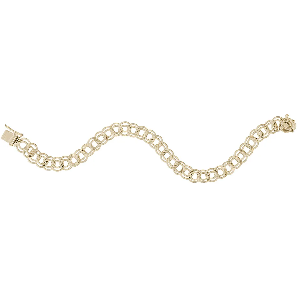 Solid Large Classic Double Link Charm Bracelet - Image 2
