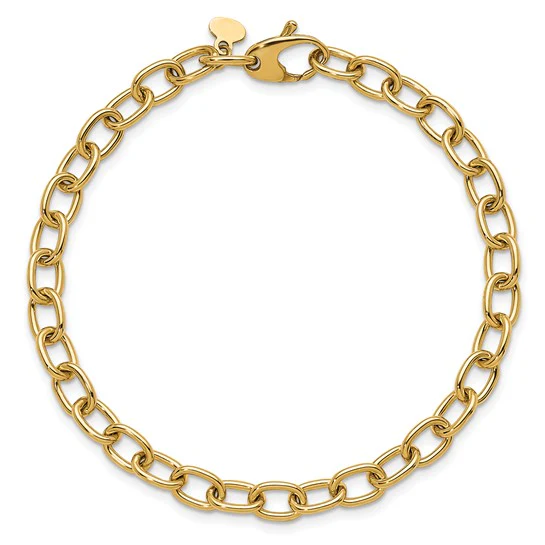 Solid Medium Oval Cable Link Bracelet