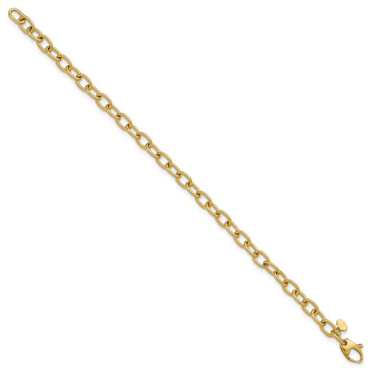Solid Medium Oval Cable Link Bracelet - Image 3