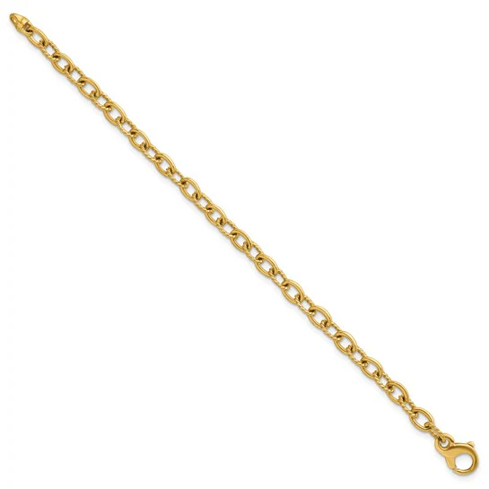 Solid Twisted & Smooth Oval Link Bracelet - Image 3