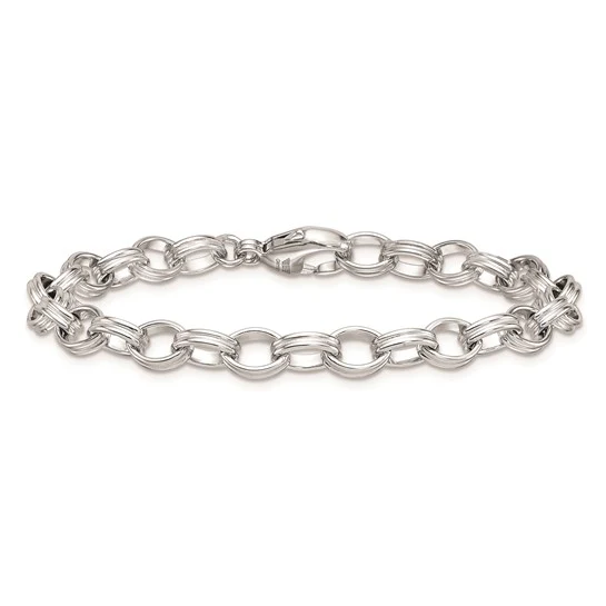 Sterling Silver 6.5MM Oval Link Bracelet - Image 2