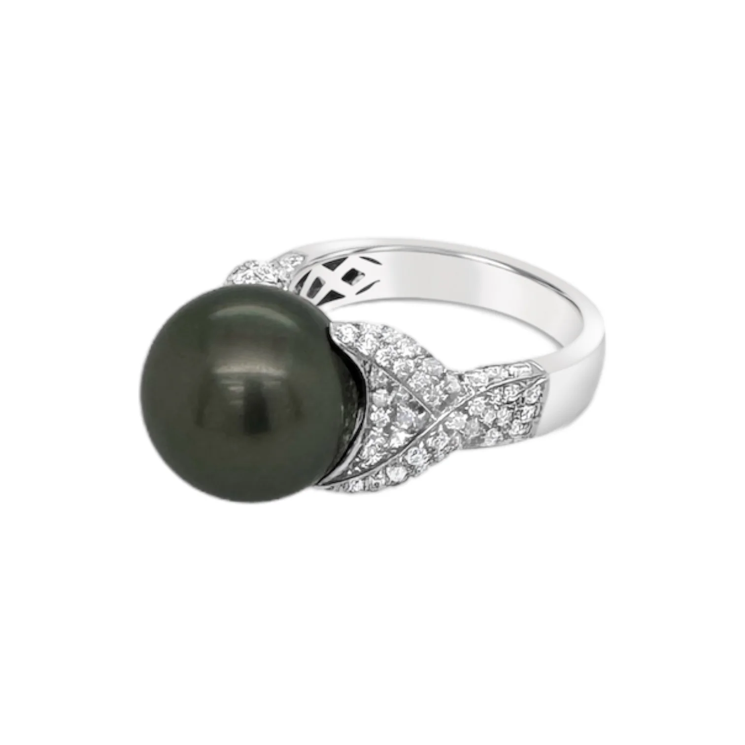 Tahitian Pearl & Pavé Diamond Ring - Image 3