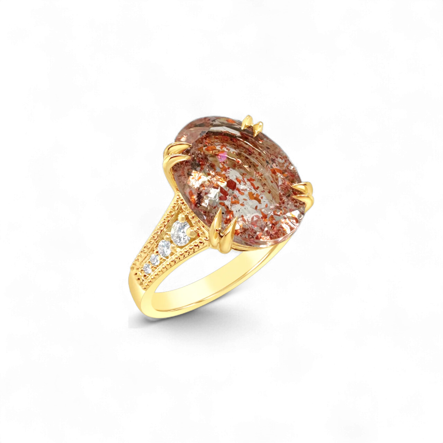 Tanzanian Sunstone & Diamond Ring - Image 2