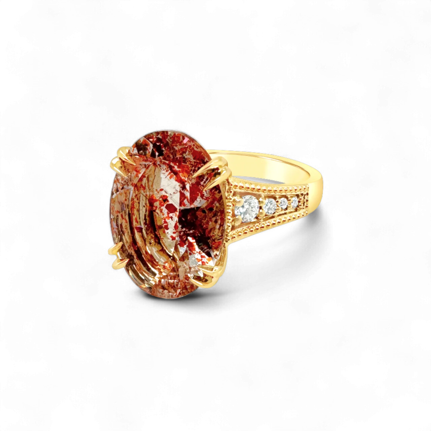 Tanzanian Sunstone & Diamond Ring - Image 3