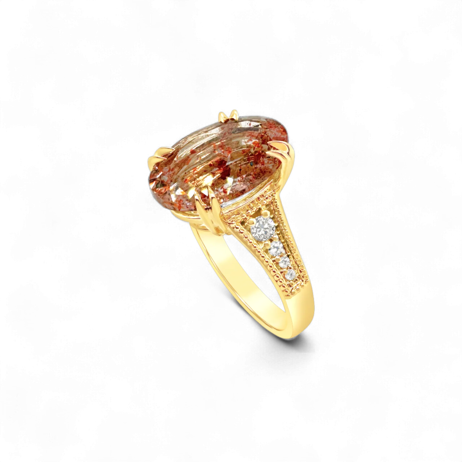Tanzanian Sunstone & Diamond Ring - Image 4
