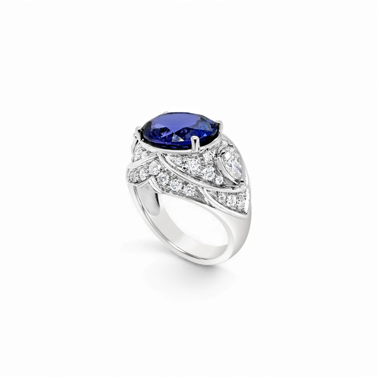 Tanzanite & Diamond Cocktail Ring - Image 2