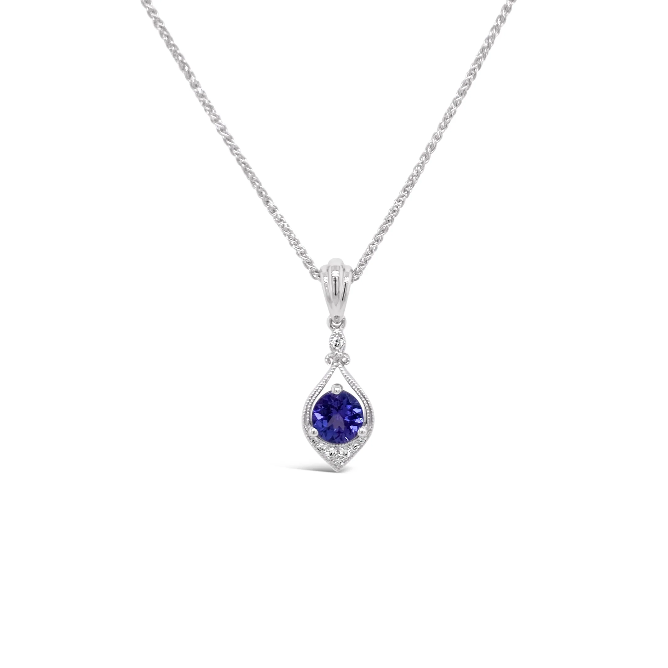 Tanzanite & Diamond Teardrop Pendant