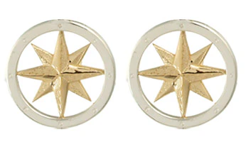 Tiny Compass Rose Earrings