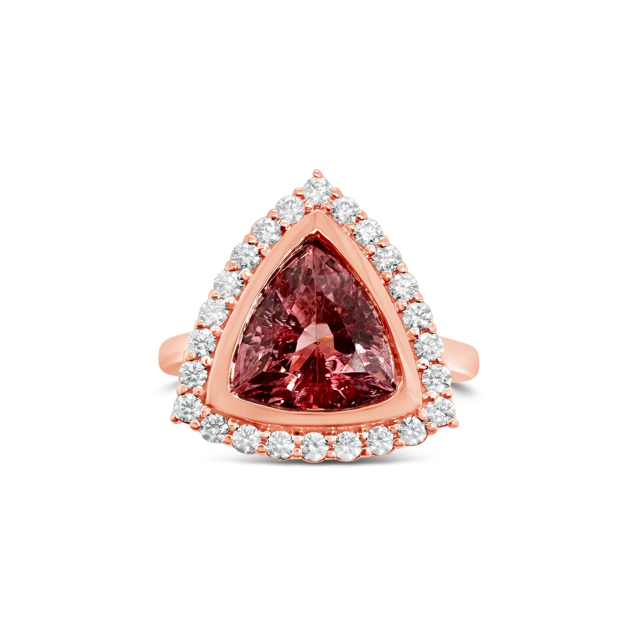 Trillion Pink Spinel & Diamond Ring - Image 3