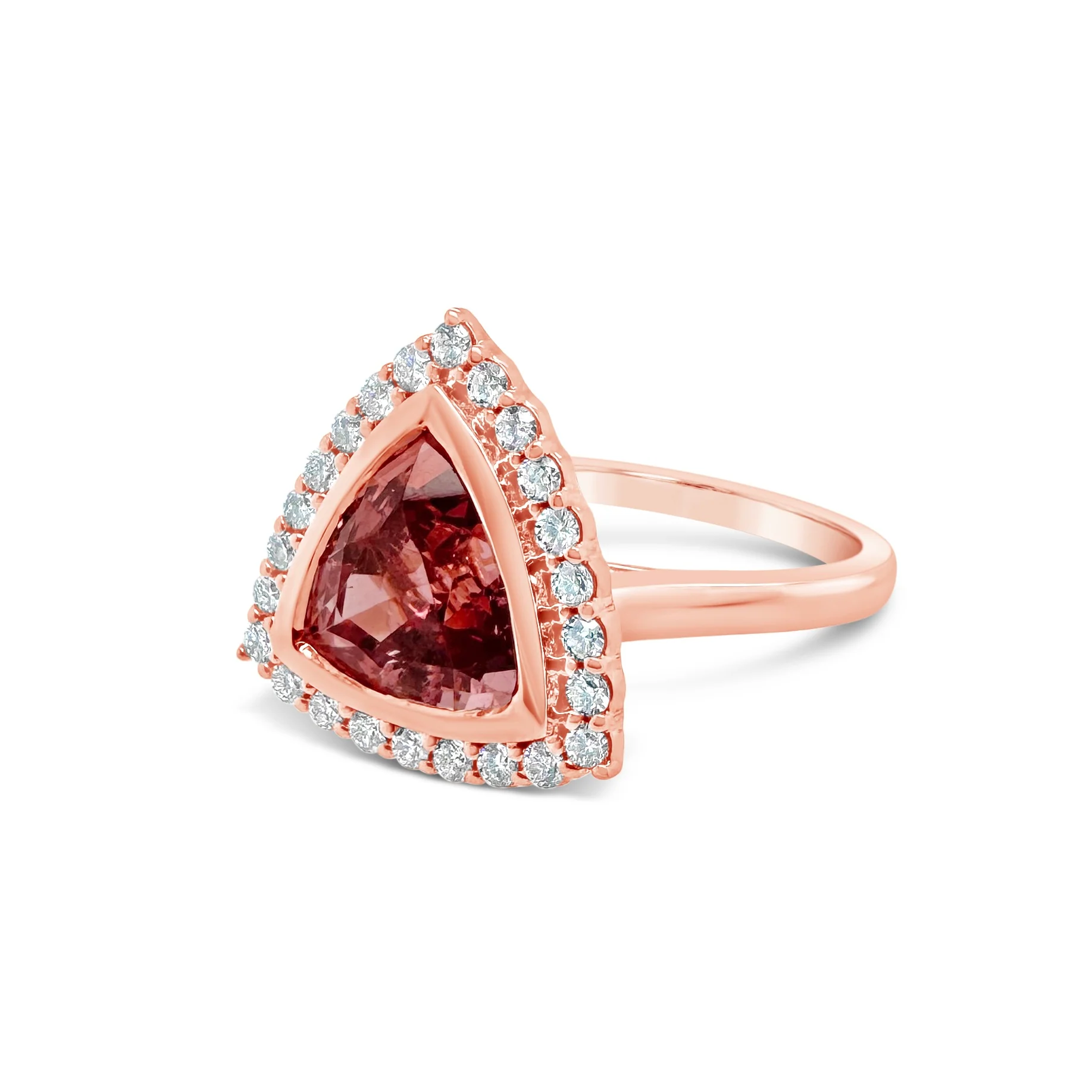 Trillion Pink Spinel & Diamond Ring - Image 4