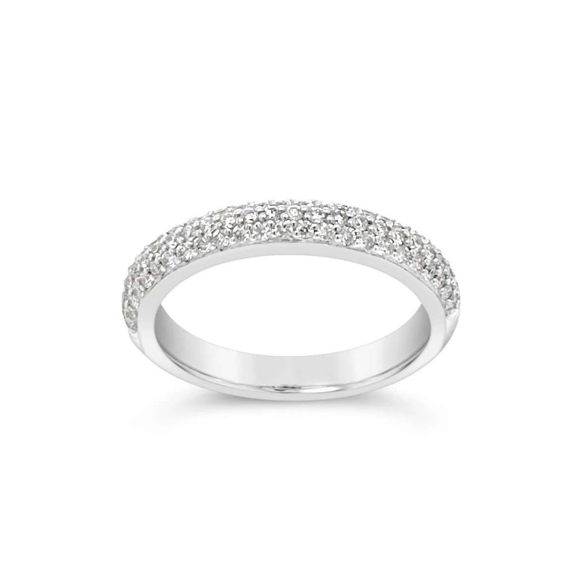 Triple Row Pavé Diamond Stackable Ring
