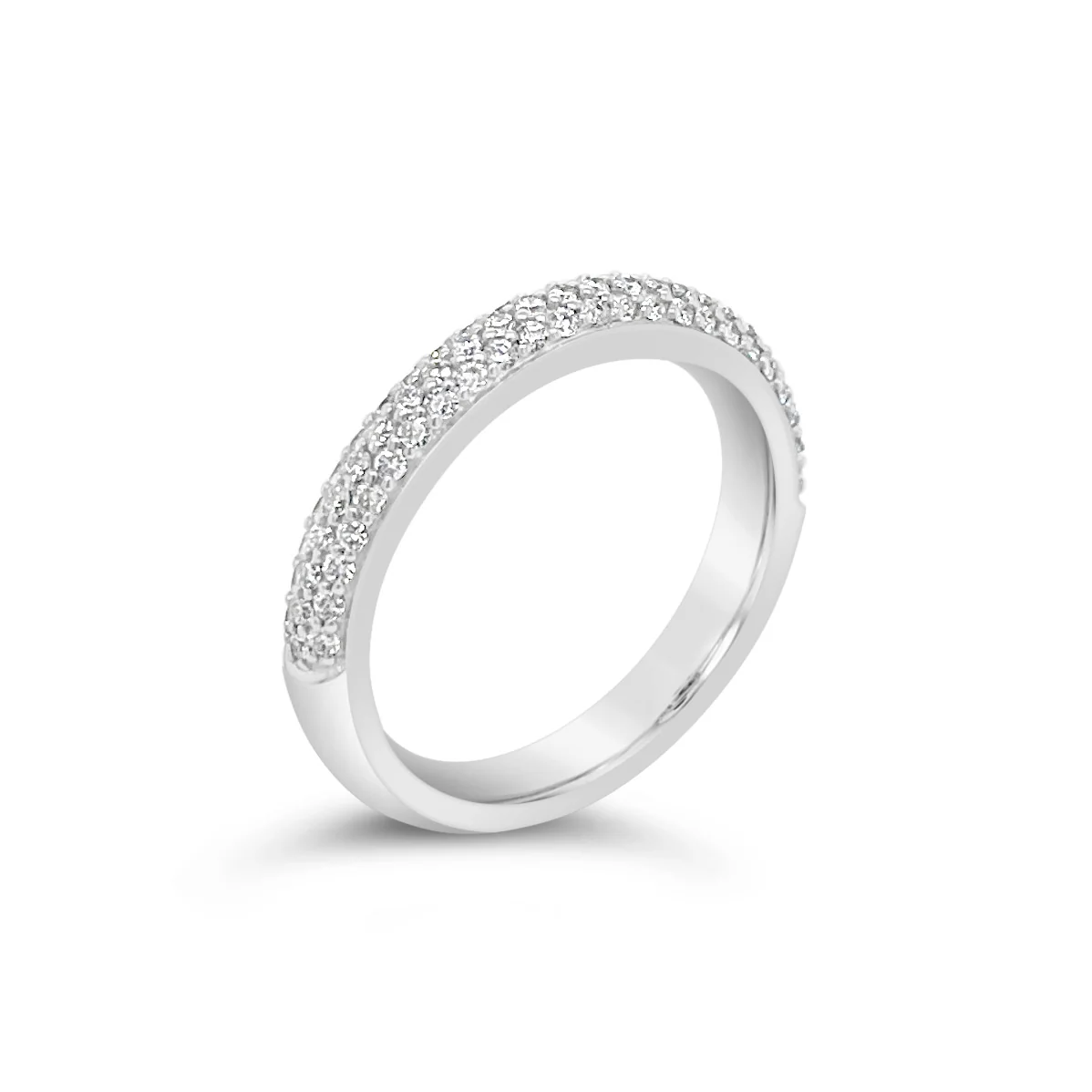 Triple Row Pavé Diamond Stackable Ring - Image 2