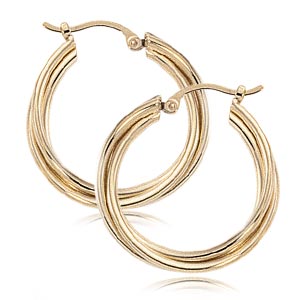 Triple Twist Hoop Earrings