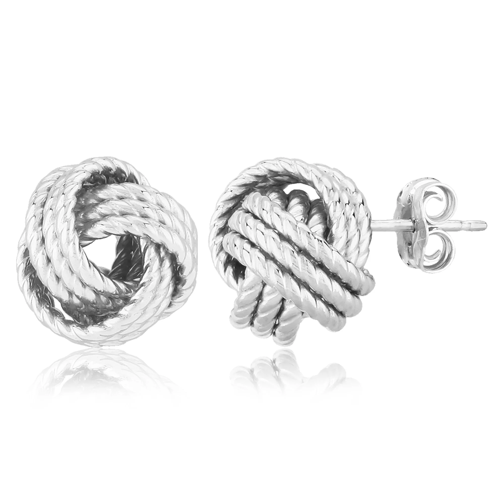 Twisted Rope Love Knot Stud Earrings - Image 3